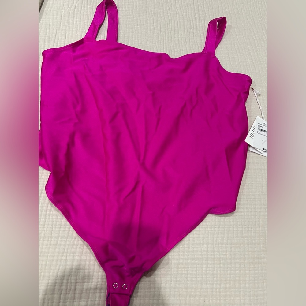 NWT Good American Fuchsia Thong Bodysuit Size 5X